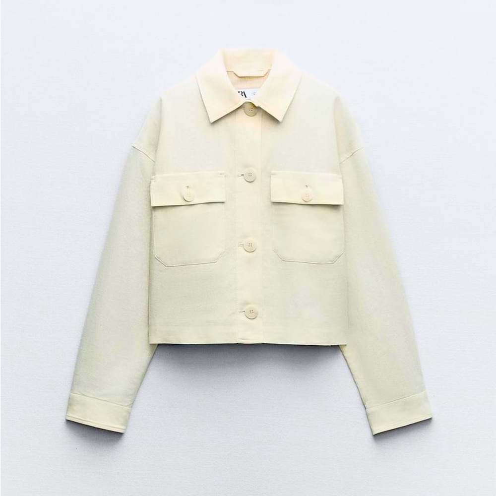 Zara Cream Cropped Jacket